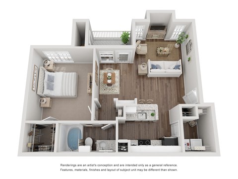 A4 1 Bedroom x 1 Bath 786 sf